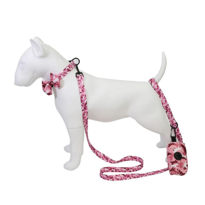 Bowtie Pet Collar with Pet Leash and Poo Bag Set