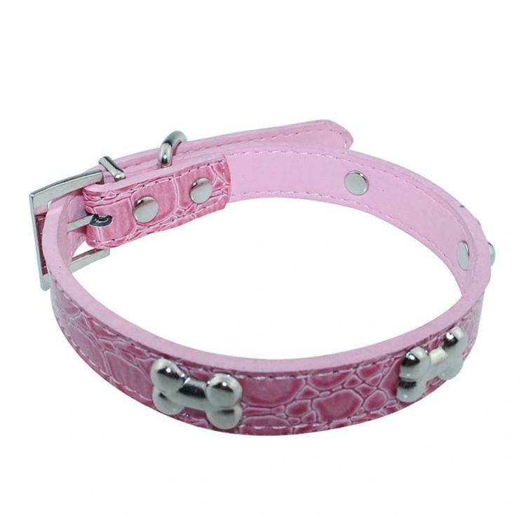 Hot Sale Cheap PU Metal Belt Buckle Personal Dog Collar with Custom Logo