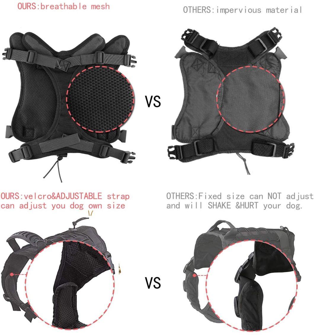 Tactical Service Dog Vest Harness Outdoor Training Handle Water-Resistant Dog Harness