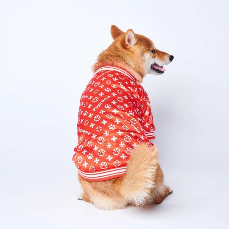 Fashion Luxury Logo Dog Coat Teddy Cotton Warm Popular Dog Apparel Winter Pet Jacket