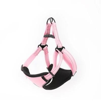 Durable Pink Vest Pet Harness with Reflective Stripes