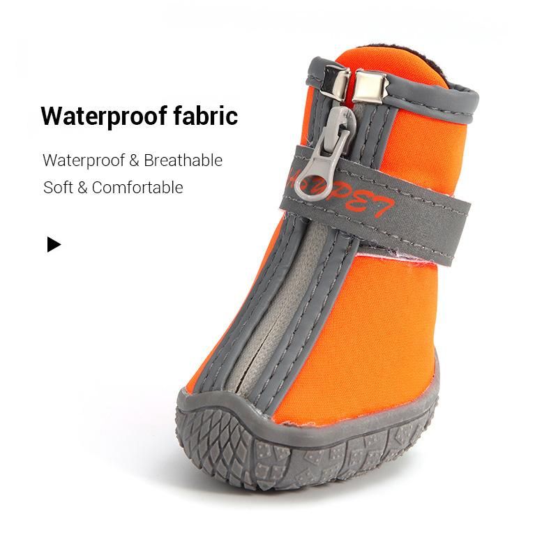 4PCS/Set Winter Dog Shoes for Small Dogs Warm Snow Boots
