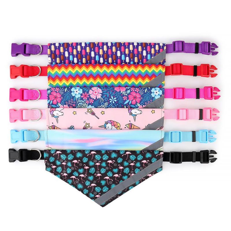 Personalized Pet Accessories Nylon Webbing Collar Bandana for Dogs/Customized