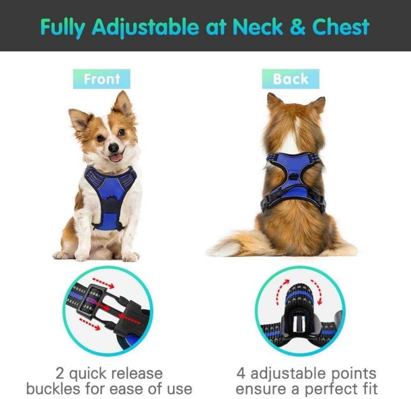 Adjustable Reflective Breathable Oxford Soft Dog Harness