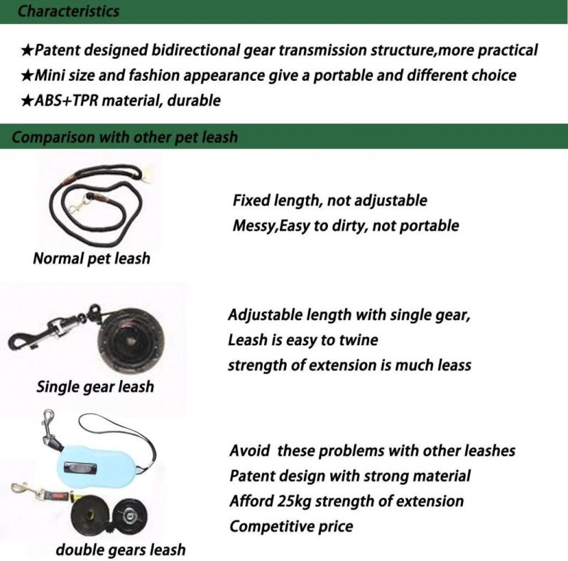 Mini Size and Portable Pet Supplies Dog Leash with Anti-Slip Comfort Grip