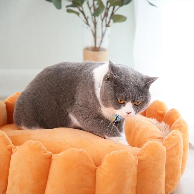 Petal Ropshipping Winter Warm Deep Sleep Animal Bed Round Pet Bed Soft Cat and Dog Bed