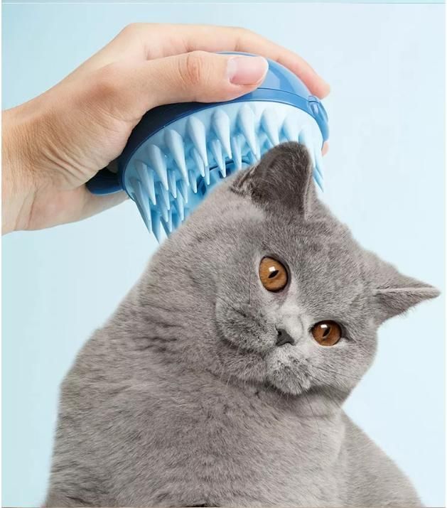 Amazon Hot-Selling Durable ABS TPR Pet Cat Dog Bathing Brush Massage Brush Shampoo Dispense Pet Clean Products