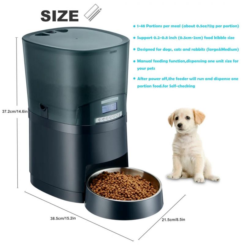 7L Dry Food Storage Smart Feeder for Pets with Stainless Steel Bowl Automatic Pet Feeder