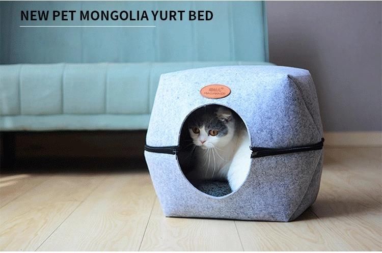 Colorful Series Pet Bed Mat Folding Mongolia Bag with Ball Sofa Cushion Cat Nest Winter Kennel Wholesale Bed