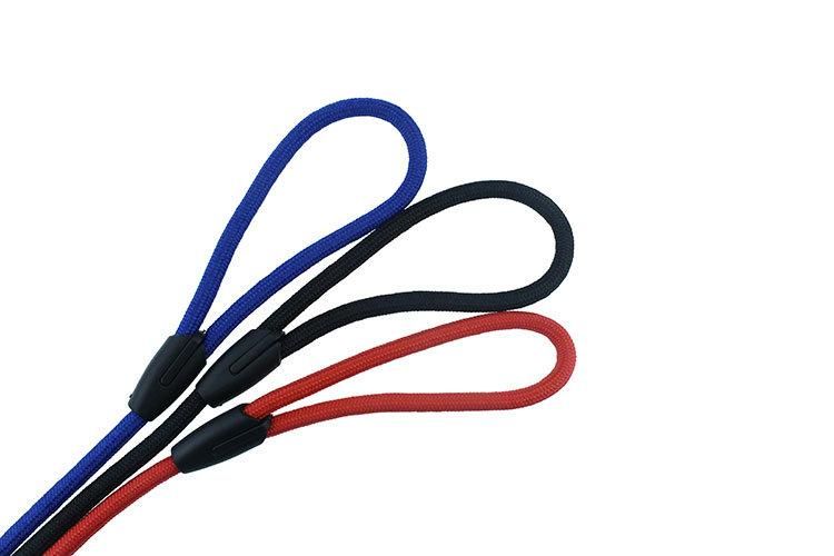 Factory Price Rope Dog Leash and Collar with Leather Stopper
