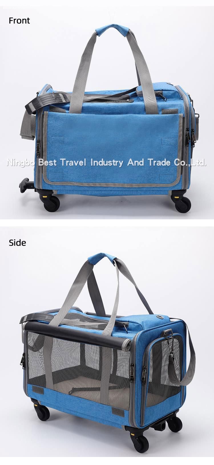 Customize Wholesale Trolley Pet Bag Breathable Foldable Large Capacity Portable Pet Bag