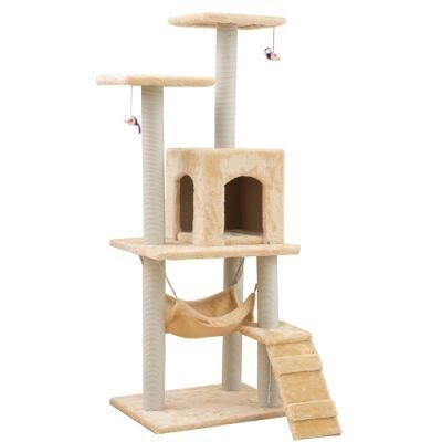 Wooden Cat Tree Modern Cat Tower Featuring 2 Super Large Condos Sturdy Scratching Posts and Removable Soft Perches