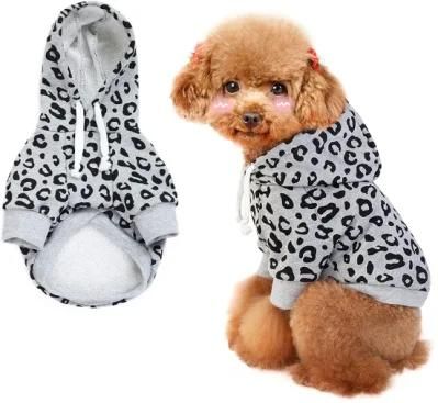 Wholesale Custom Adjustable Hoodie Dog with Leopard Print for Small Dog Cat