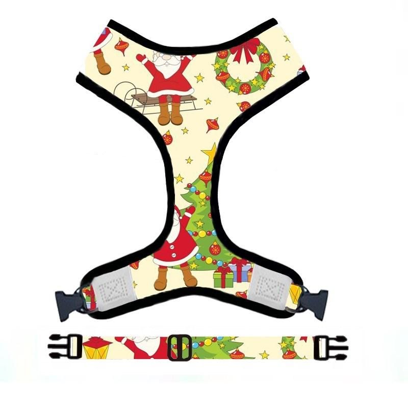 Cute Custom Print Cartoon Floral Soft Neoprene Air Mesh Padded Pet Harness