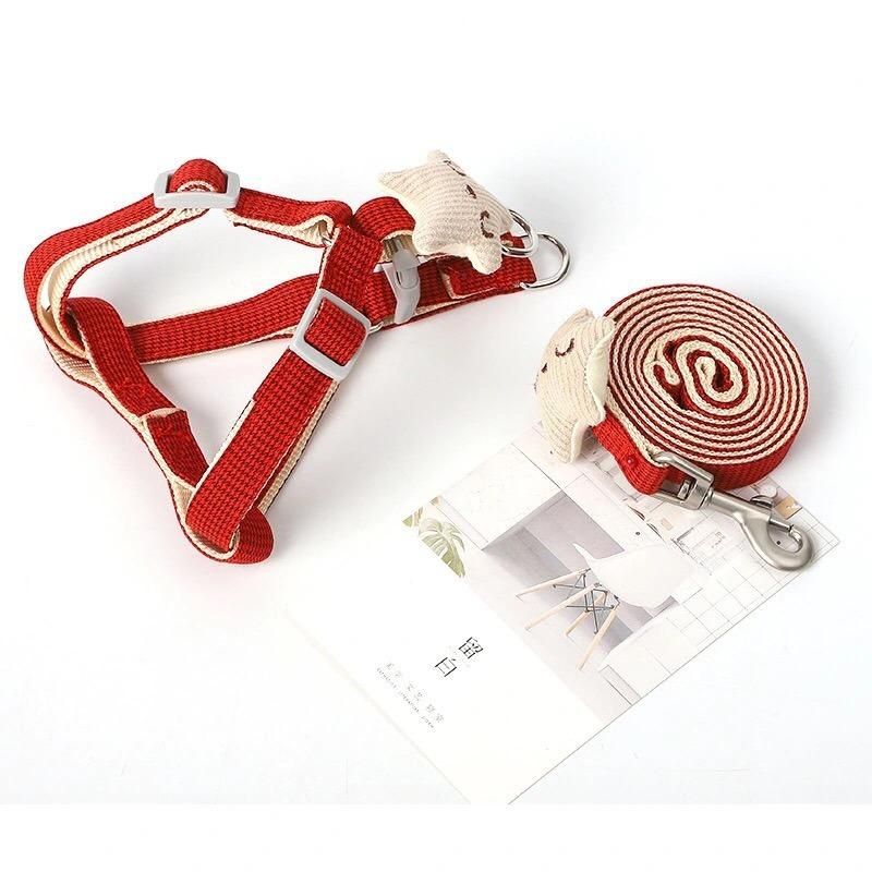 Pet Puppy Traction Rope Nylon Neck Collar Double D Buckle Adjustment Dog Collar Pet Rope Dog Harness Cat Buckle