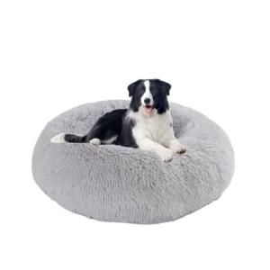 High Quality Soft Long Plush Round Dog Cat Bed Cushion Portable Pets Supplies