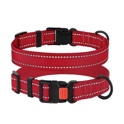 Walking Dog Collar with Comforting Lightweight Durable Nylon Reflective Collars