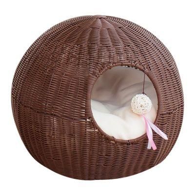 Rattan Woven Spherical Cat Nest Pet Products