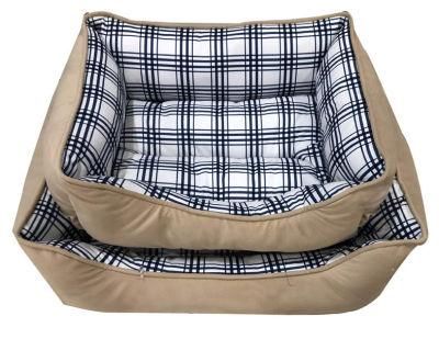 Cozy Flocking Cuddler Set 2 Square Pet Bed