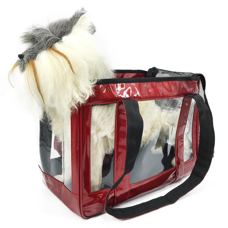 Wholesale Waterproof Breathable PVC Transparent Tote Pet Carrier Handbag Bag Mokofuwa