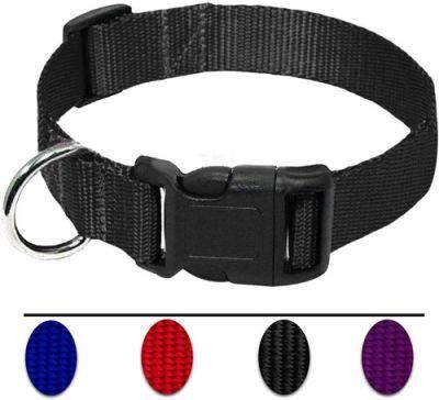Adjustable Nylon Dog Collar, Classic Solid Colors for Small Sized Dogs Neck