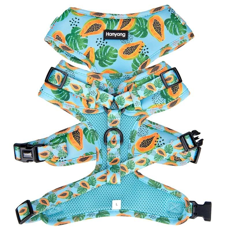 Hottest Selling Pet Supply Custom Pattern Pet Harness Wholesale Neck Adjustable Dog Harness