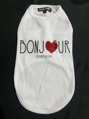 &quot;Bonjour&quot; Printing Pet Vest Cool Dog Tank Products