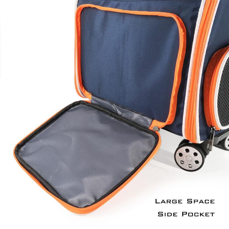 Pet Carrier with Detachable Wheels Bags a Medium Backpack on Wheels Small Dog Cat Travel Bag