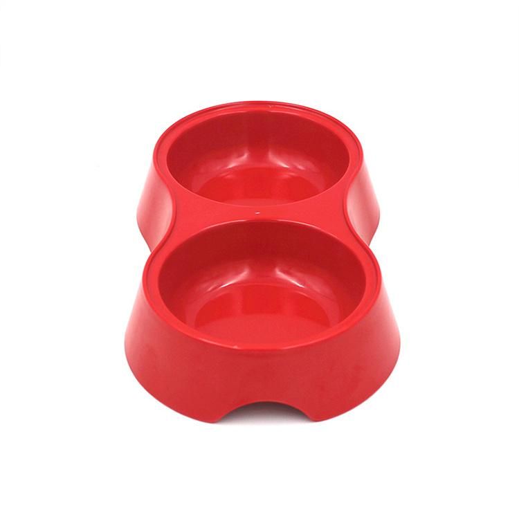 Pet Bowl Round Two-Compartment Pet Bowl Food Utensil for Cats and Dogs Drinking Water Food Supplies Pet Tableware