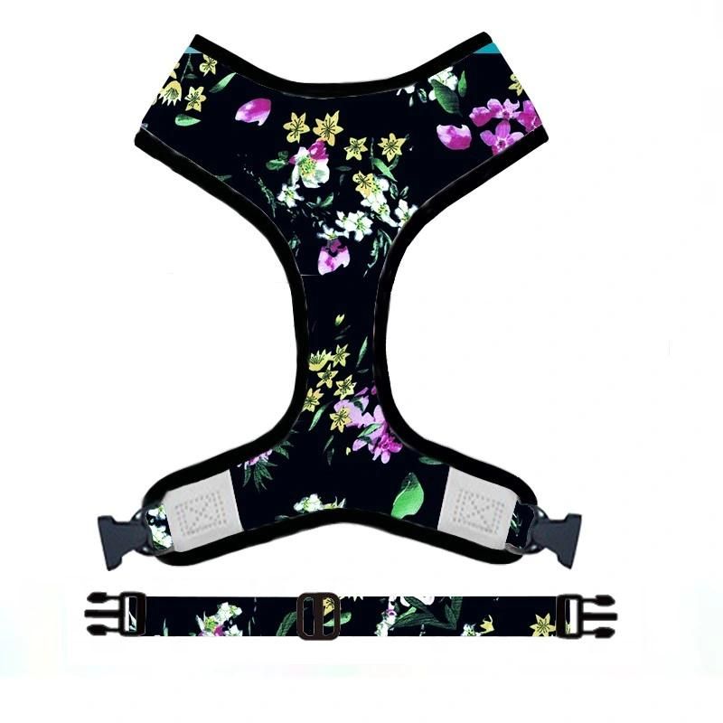 Cute Custom Print Cartoon Floral Soft Neoprene Air Mesh Padded Pet Cat Dog Harness