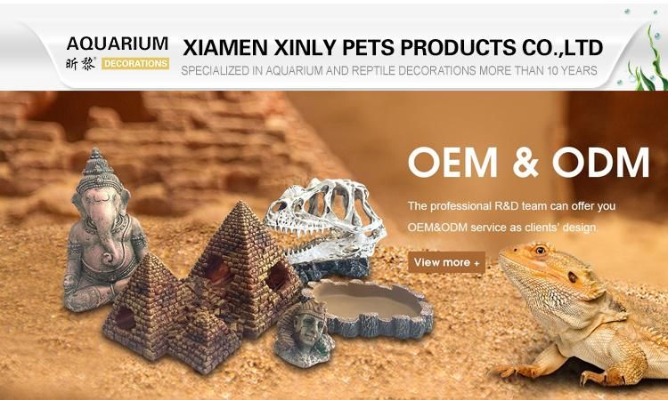 Aquarium Ornaments Pumpkin Shape Reptile Decoration Hide Cave for Small Animals
