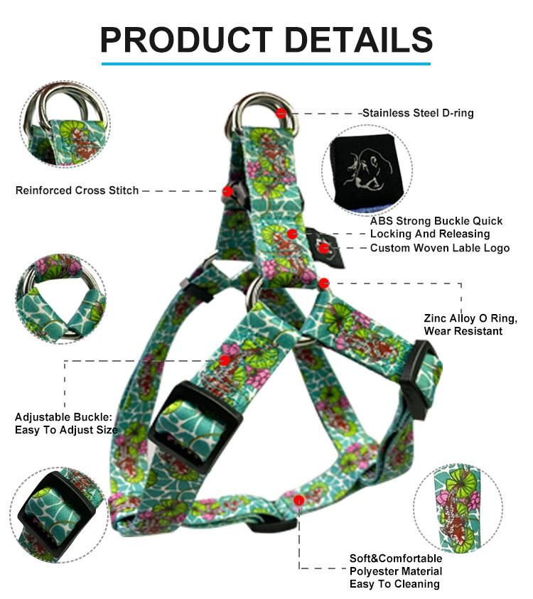 Custom High Quality Low Price Dog Harness and Leash Set Luxury Adjustable Durable Soft Dog Harness Set