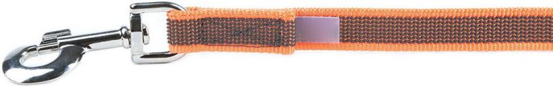 Orange-Gray Dog Lead Strong Nylon Rope No Slip Rubber Stitched 6 FT Long with Handle