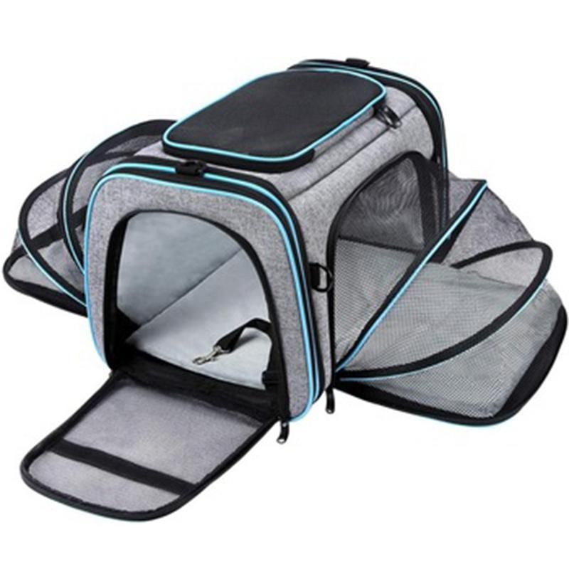 Expandable Cat Dog Carrier Pet Transport Travel Bag for Carrying