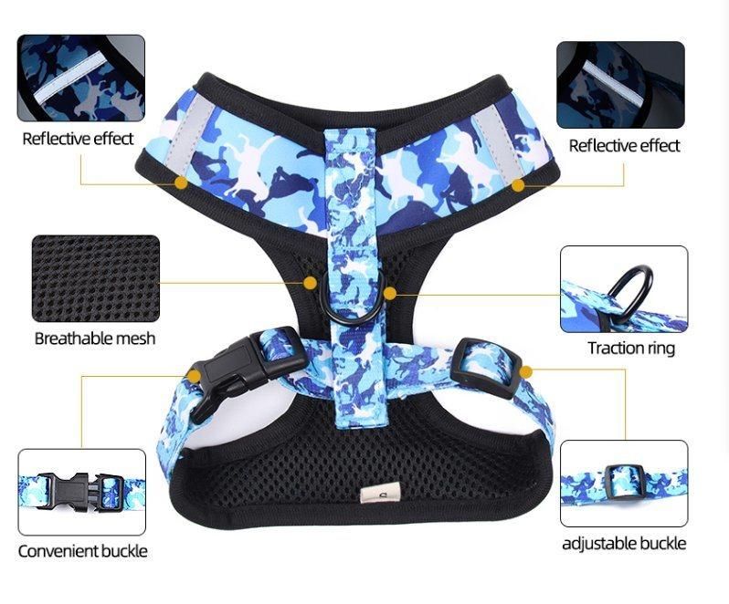 High Quality Good Selling Custom Fashion Chest Adjustable Luxury Pet Harness Leash Step in Dog Harness
