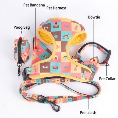 OEM Factory Customized Printing Design Personal Pet Dog Harness, Dog Collar Dog Leash, Poopbag