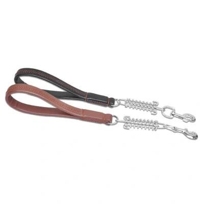 Full Grain Leather Bungee Buffer Large Dog Short Leash