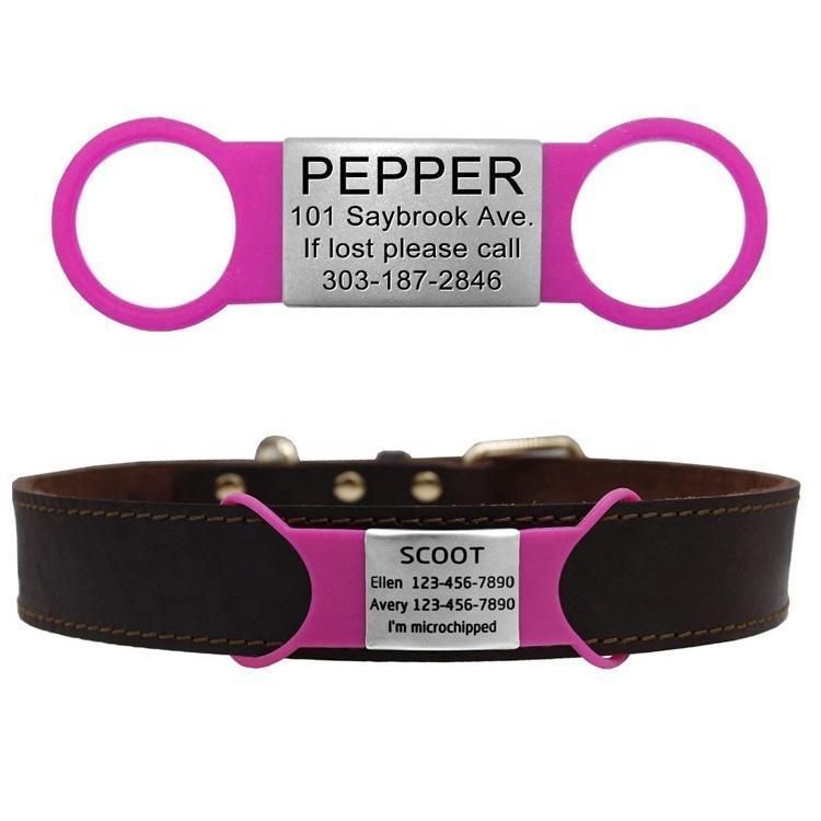 Customs Branding Lovely Animal Safety Tag Blank Silicone Metal Tag Stainless Steel Pet Metal Blank Label
