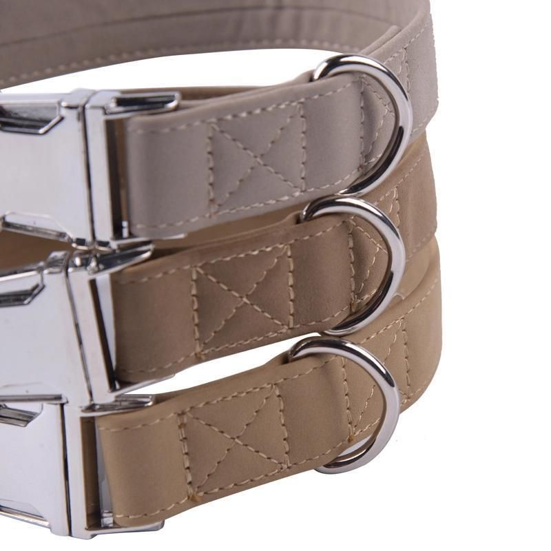 Factory Customized Durable Waterproof Classical Luxury PU Leather Dog Training Collars with Quick Release Buckle