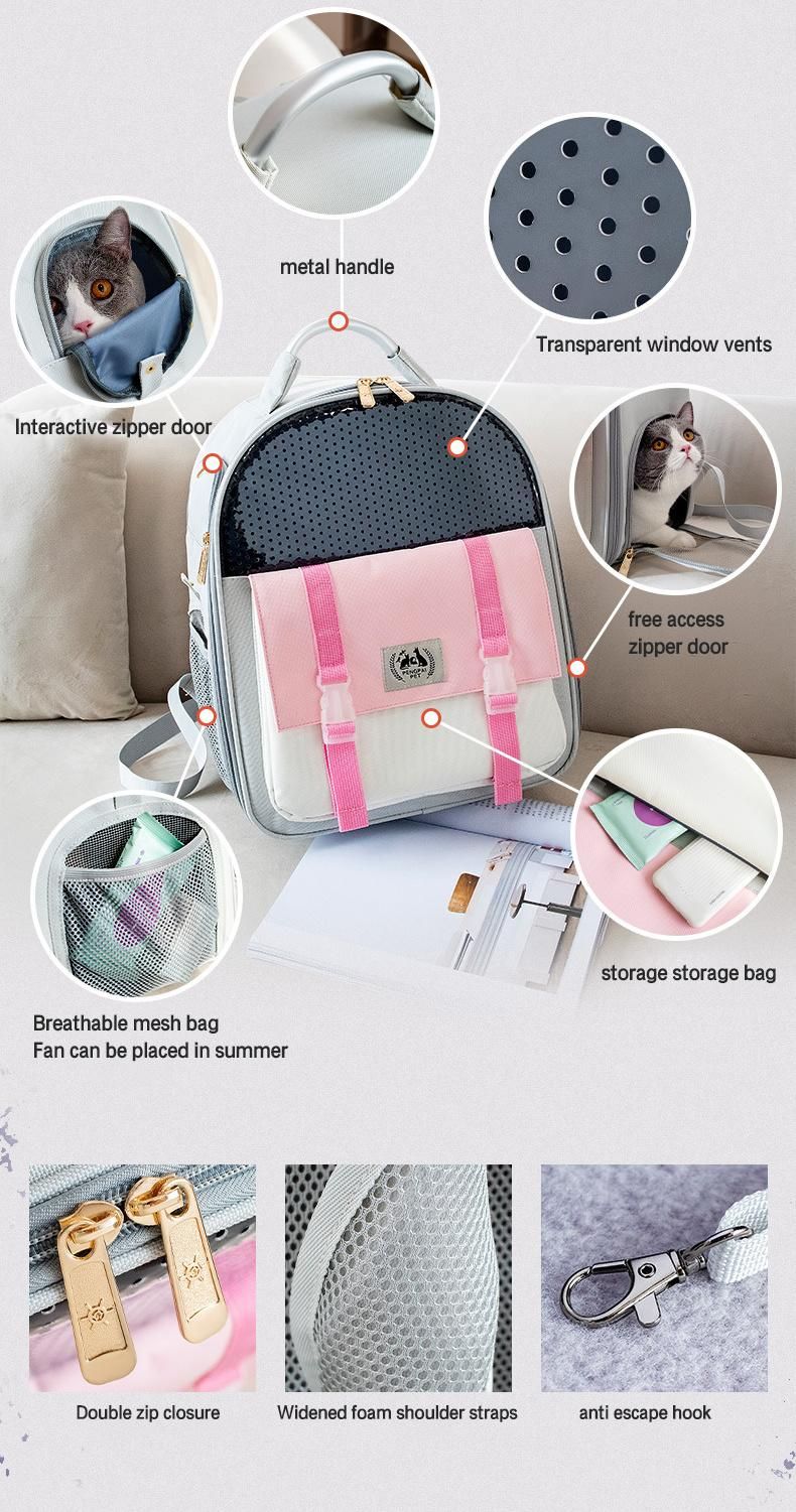 Breathable Pet Carrier Backpack Portable Travel Pet Carrier Windproof Pet Carrier Bag