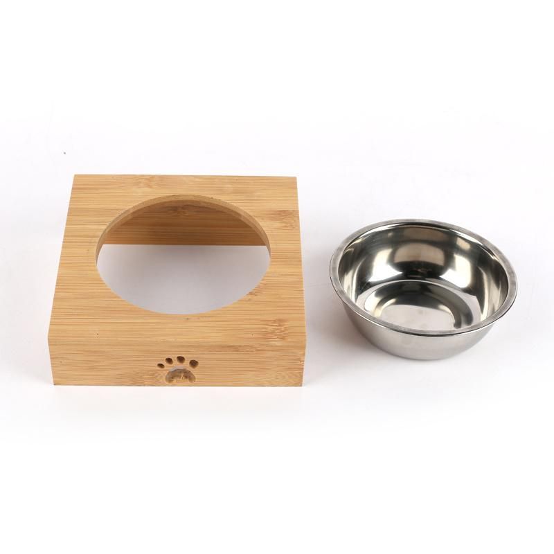 Wooden Elevated Dog/Pet/Cat Feeder with 2 Stainless Steel Bowls