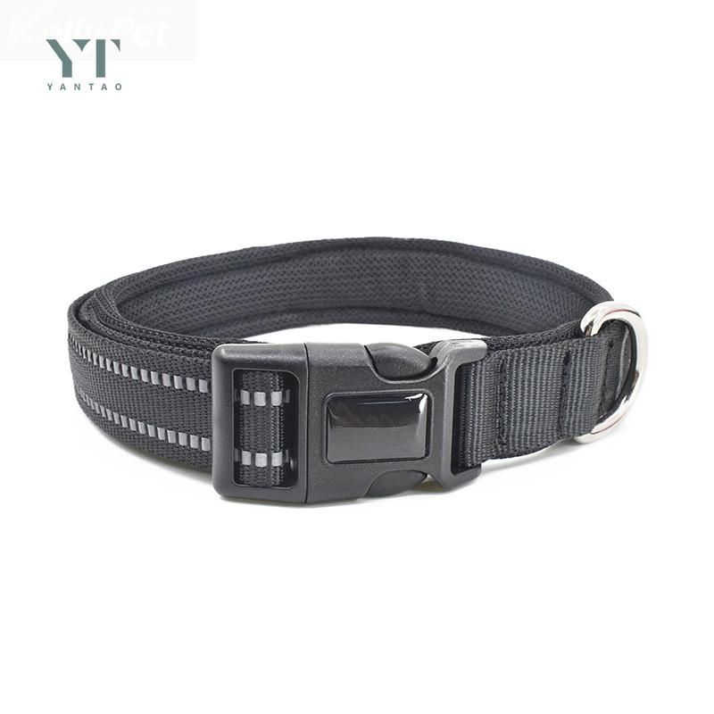 Premium Heavy Duty Soft Reflective Adjustable Nylon Webbing Padded Buckle Tactical Training Custom Luxury Cat Pet Dog Collar