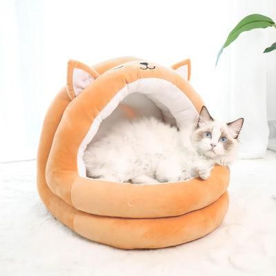 Manufacturer Hot Sale Small Dog Warm Soft Luxury Cat Bed Felt Cat Cave with Cat Window