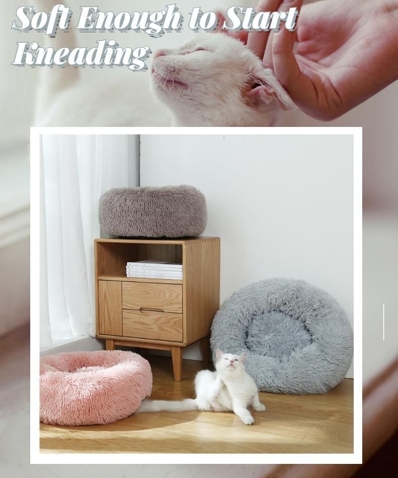 Faux Fur Removable Non-Slip Round Pet Bed