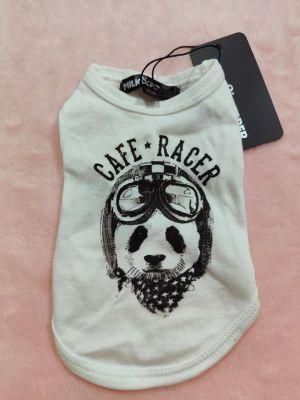 &quot;Cafe Racer&quot; White Single Jersey Pet Products, Dog Jersey Clothes