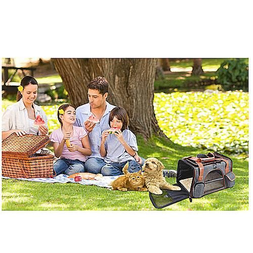 Premium Pet Carrier Airline Approved Soft Sided for Cats and Dogs, Portable Cozy Travel Pet Bag