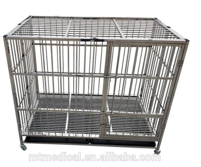 European Style Customized Vet Equipment Small Animals Dogs Stainless Steel Cage Veterinary