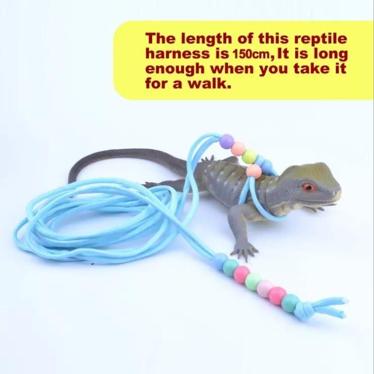 New Design Adjustable Reptile Lizard Gecko Bearded Dragon Pet Walking Harness Leash Rope Small Pet Animal Harness Lizard Leash