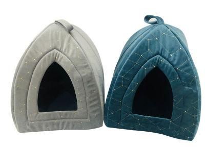 Comfort Soft Terry Pyramid Hut Cat Pet Bed