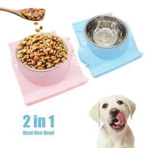 Dog Double Food Bowl Pet Food Water Pet Feeding Bowl